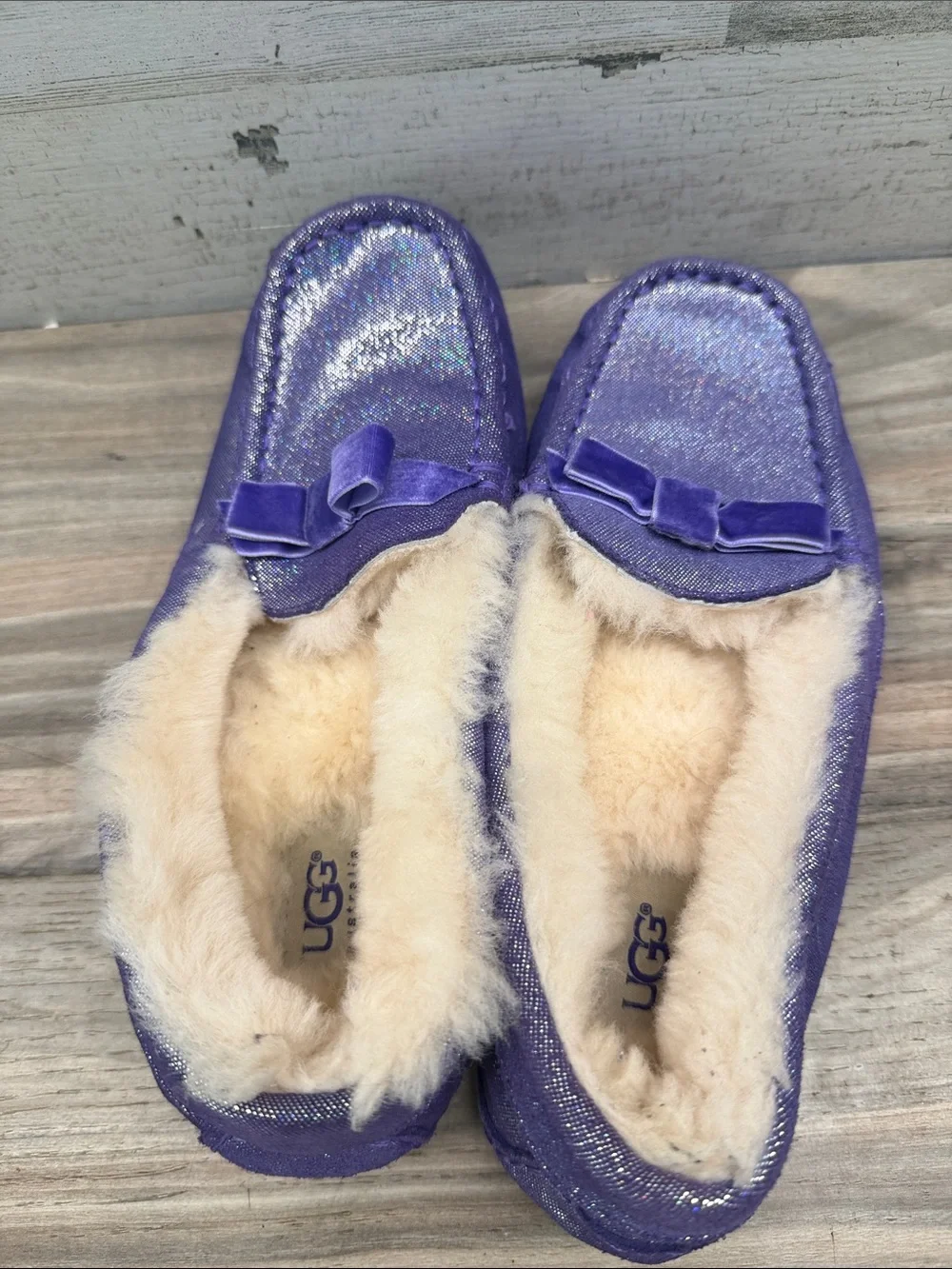 Ugg Australia Annmarie Moccasin Kid Size 6 36EU 1003086K Petunia Purple Slippers